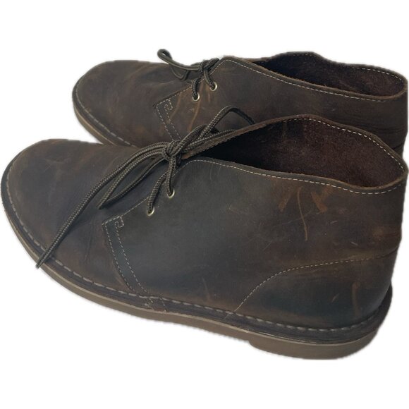 Clarks Men’s Bushacre Chukka Boots Brown Leather Lace Up Sz 9 - Picture 5 of 9